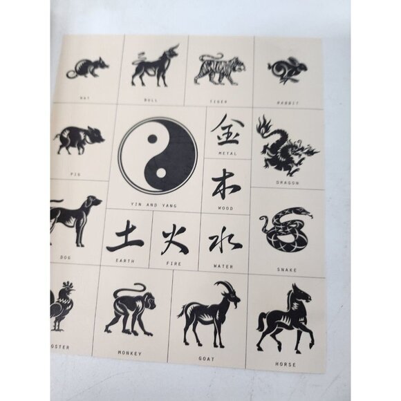 Lily Song Chinese Zodiac Animal Symbols 18 Rubber Stamps Set In Wooden Box New - Picture 4 of 9